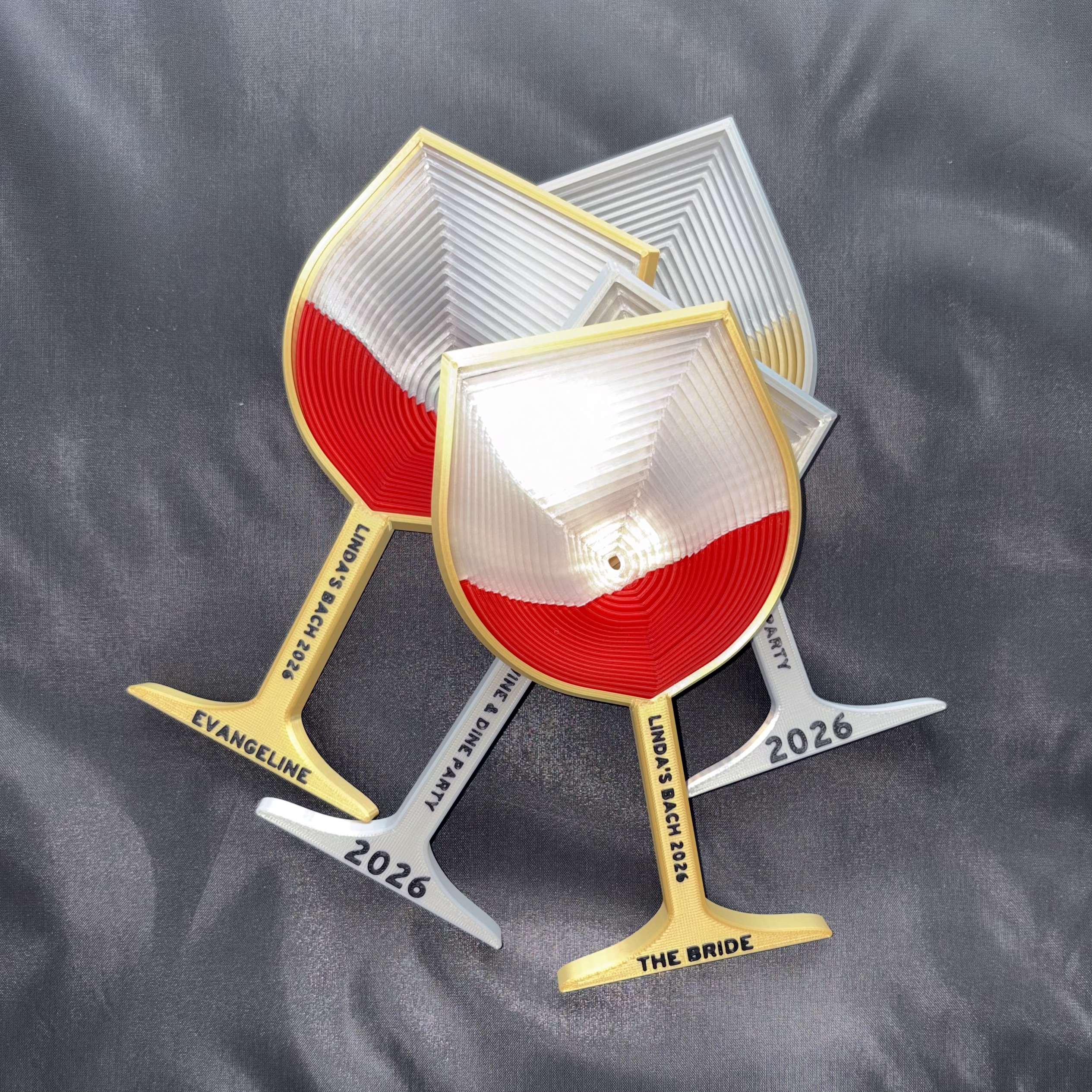 Personalized 3D printed wine-glass party favors